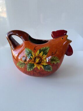 Maxcera Orange Rooster King Rooster Gravy Boat